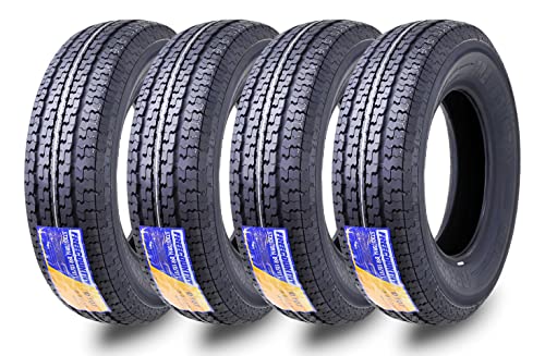 Grand Ride Set 4 FREE COUNTRY Trailer Tires ST 205/75R14 8 Ply Load Range D Steel Belted Radial w/Featured Scuff Guard 8mm Tread Depth