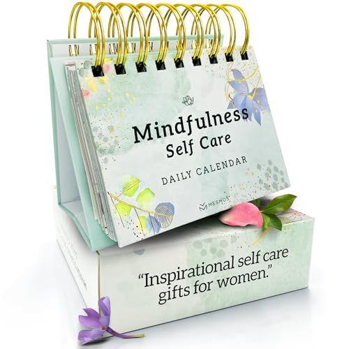 MESMOS 366 Daily Mindfulness Affirmation Quotes, Perpetual Desk Calendar, Inspirational Self Care Gifts for Women, Cute Office Desk Accessories, Desk Decor for Women, Office Decorations for Work