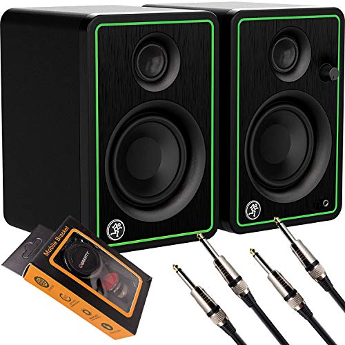 Mackie CR Series Studio Monitor (CR4-XBT) with EMB Cable and Gravity Magnet Phone Holder Bundle