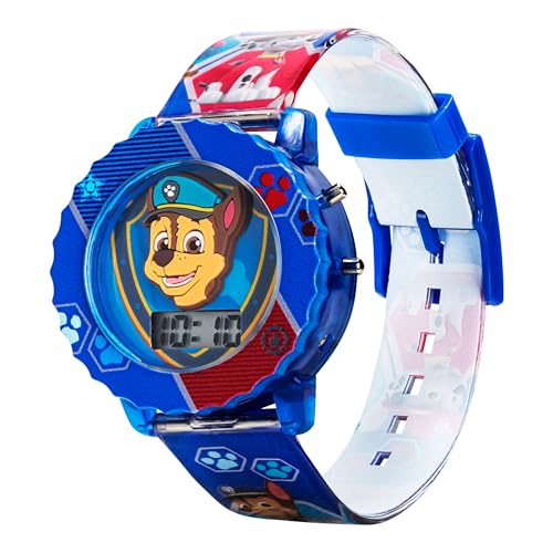 Accutime Paw Patrol Kids' Digital Watch with Blue Case, Comfortable Blue Strap, Easy to Buckle - Official 3D Character on the Dial, Safe for Children - Model: PAW4015