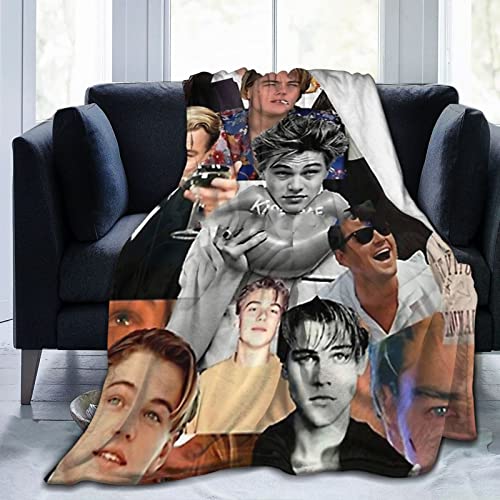 Leonardo Dicaprio Collage Flannel Blanket Lightweight Cozy Bed Blankets Soft Throw Blanket Fit Couch Sofa Suitable for All Season50 X40