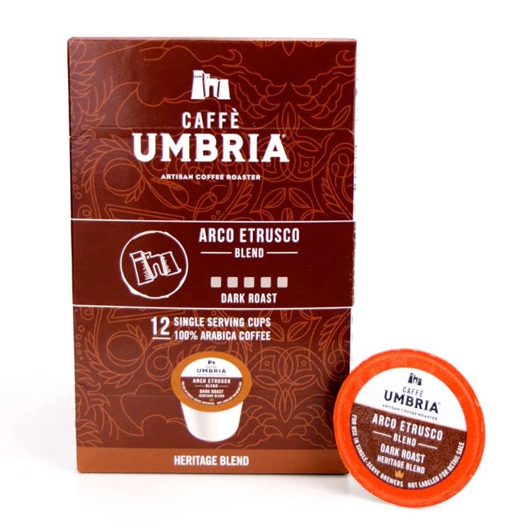 Caffe Umbria Nespresso compatible pods, ARCO ETRUSCO Blend , Dark Roast , Box of 12