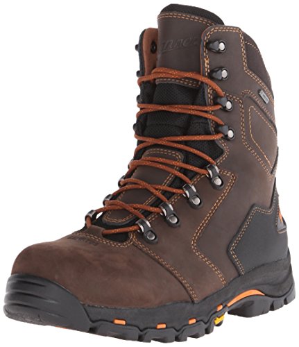 Danner Vicious 8” Composite Toe Work Boots for Men - Full-Grain Leather with Breathable Gore-Tex Lining, Speed Lace System & Non Slip Heeled Outsole, Brown - 10.5 D