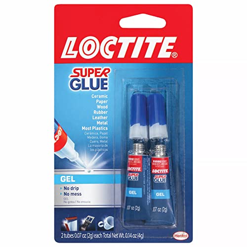 Loctite Super Glue Gel, Two 2-Gram Tubes (1399965), 1 (2 pack), Clear and colorless