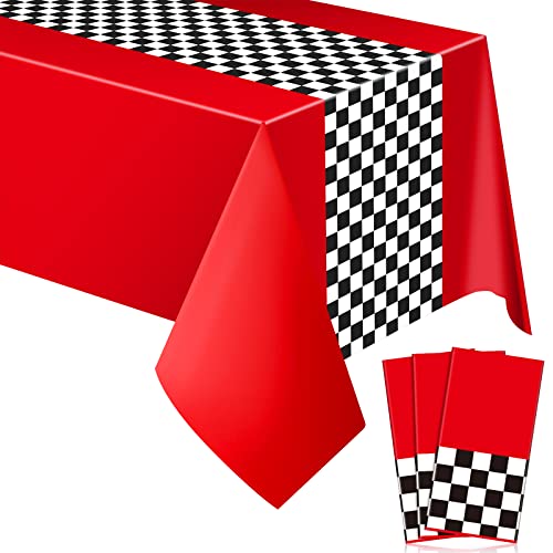 Car Birthday Party Supplies Racing Party Decorations Road Tablecloth Racetrack Table Runner Table Covers for Kids Boy Car Theme Birthday Party, 54 x 108 Inch (Fresh Style,2 Sheets)