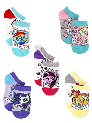 My Little Pony MLP Girls Multi Pack Socks Set (Shoe: 7-10 (Sock: 4-6), White)