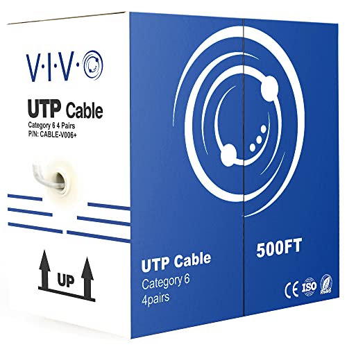 VIVO 500ft Bulk Cat6, CCA Ethernet Cable, 23 AWG, UTP Pull Box, Cat-6 Wire, Indoor, Network Installations, Gray, CABLE-V006