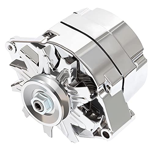 Automotive Alternator Compatible for 120Amp Chrome 1 Wire Self Exciting Street Rod GM 305 350 BBC SBC