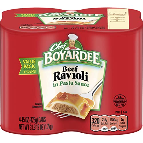 Chef Boyardee Beef Ravioli, 15 oz, 4 Pack
