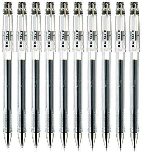 Pilot Hi-Tec-C 04 Gel Ink Pen, Ultra Fine Point 0.4mm, Black Ink, Value Set of 10