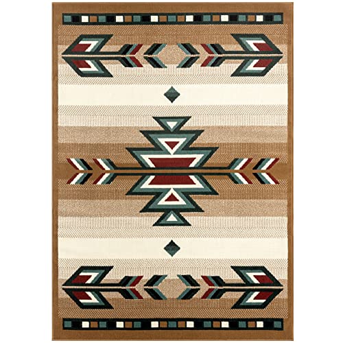 Home Dynamix Premium Sagrada Southwestern Geometric Area Rug Beige/Green, 5'2'x7'4'