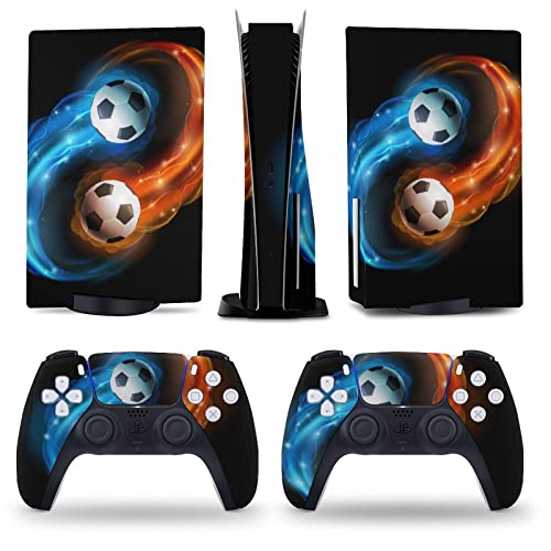 AoHanan Soccer Ball 5 Skin Console and Controller Accessories Cover Skins Anime Vinyl Cover Sticker Full Set for 5 Disc Edition