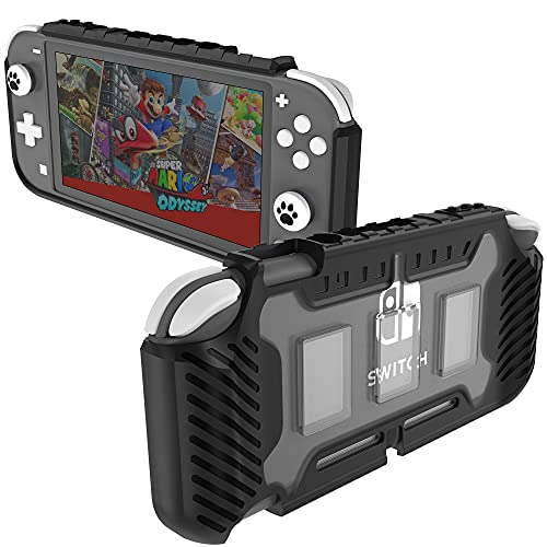 KIWIHOME Grip Case for Nintendo Switch Lite, Protective Hard Case for Nintendo Switch Lite 2019 with Comfortable Grip & Game Card Slots (Black)
