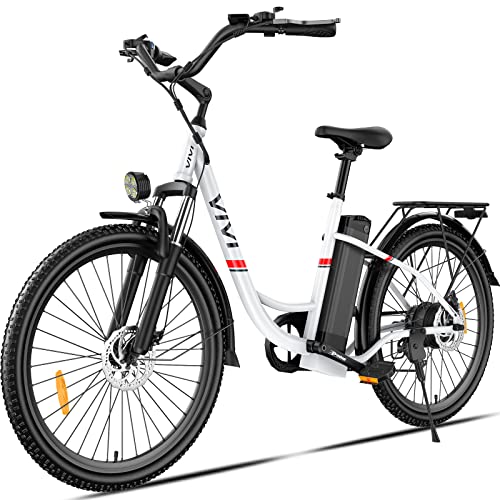 Vivi Electric Bike, 26'' Electric Bike for Adults, 500W Ebike with 48V Removable Battery, Electric Commuter Cruiser Bike 20MPH & 50 Mile City Electric Bicycle with Cruise Control