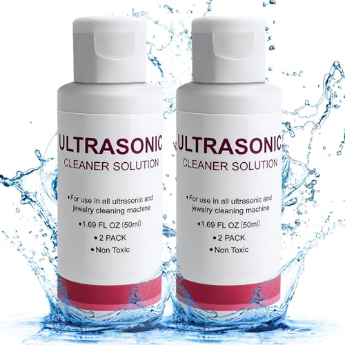 Ultrasonic Jewelry/Eye Wear Cleaning Solution Concentrate (Pack of 2) - Jewelry Non-Toxic Cleaner Concentrate for use in Cleaning Machines, 1.69FL OZ
