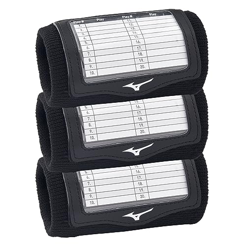 Mizuno Play Call Wristband, Black, ONE Size FITS All