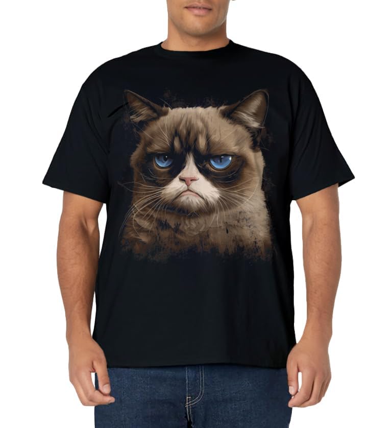 Grumpy Face Funny Cat Graphic for Men Women Boys Girls T-Shirt