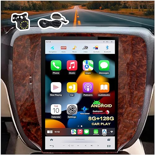 2023 New 12.1 inch Vertical Screen Android Car Stereo Radio GPS Navigation for GMC Yukon Sierra Chevrolet Tahoe Avalanche Silverado Suburban Qualcomm 8core 8G+128G+Car Play+Android Auto+Voice Control