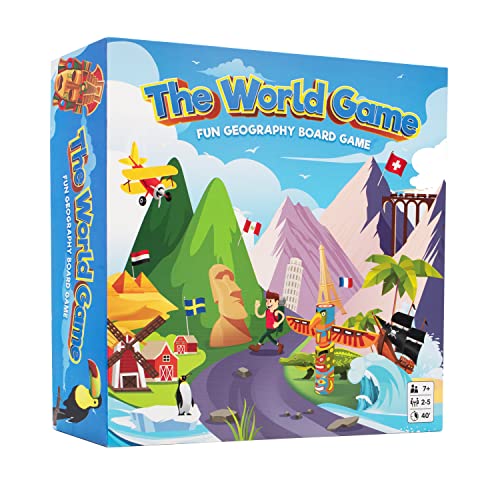 The World Game - Fun Geography Board Game - Educational Game for Kids & Adults - Cool Learning Gift Idea for Teenage Boys & Girls, 2-5 players