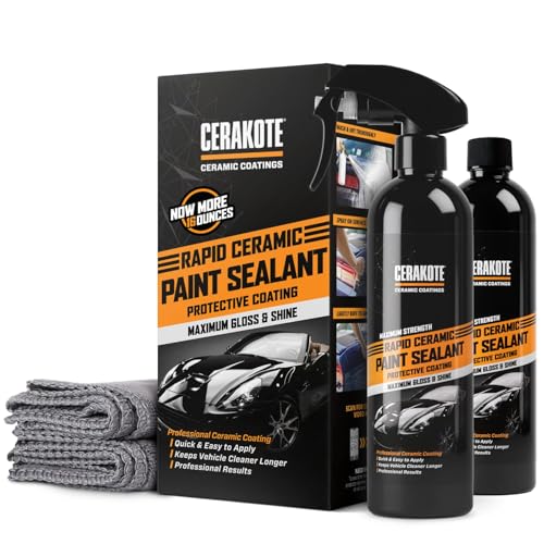 CERAKOTE Rapid Ceramic Paint Sealant Spray (16 oz.) - Maximum Gloss & Shine – Extremely Hydrophobic – Unmatched Slickness - Ceramic Spray Coating - Pro Results