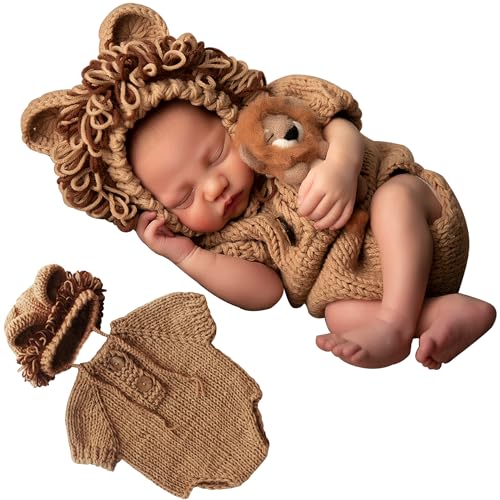 M&G House Newborn Photography Props Lion Costume Baby Photo Shoot Accessories Fits 0-2 Months Newborn Baby Photography Props Baby Props(Lion Outfit)