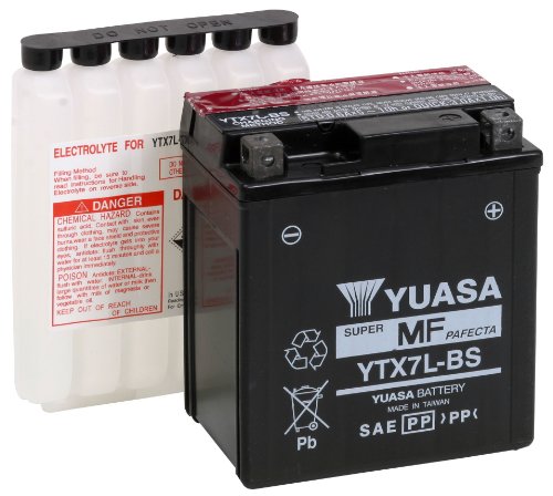 Yuasa YUAM327BS YTX7L-BS Maintenance Free AGM Battery with Acid pack