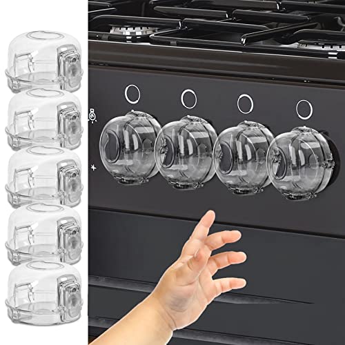 Stove Knob Covers for Child Safety Universal Size Gas Stove Knob Covers with Strong Acrylic Adhesive Baby Proof Oven Knob Covers for Kids Toddler Ranges Knob Covers (2.4 Inner Diameter)