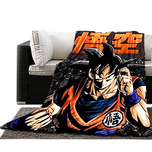 JUST FUNKY Dragon Ball Super Fleece Throw Blanket | 45” x 60” Inches | Featuring Son Goku in Normal Form| Soft Couch Bed Room Decor| Officially Licensed