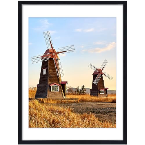 Vittanly 18x24 Picture Frame Black, Display Poster 16x20 with Mat or 18x24 without Mat, Plexiglass, Wall Gallery Frame for Artwork, Vertical or Horizontal Display, Single Pack