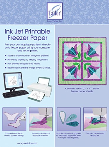 June Tailor 8-1/2-Inch by 11-Inch Ink Jet Printable Freezer Paper, 10-Pack (JT408) , White