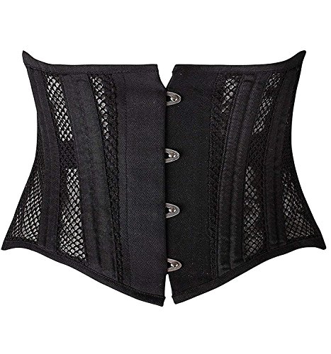 SHAPERX Women's 26 Steel Boned Corset Heavy Duty Waist Trainer Corset Shaper for Weight Loss Breathable Mesh Slimming Trimmer Cincher,SZ1997-2-Black-3XL