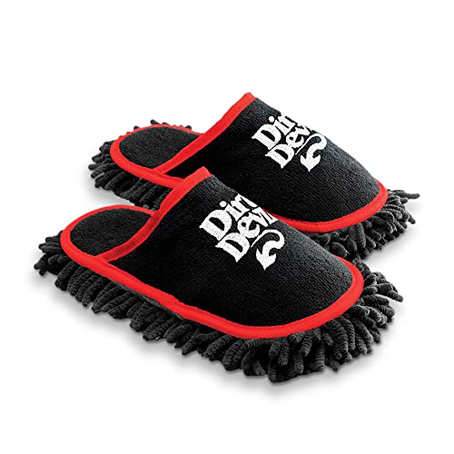 Dirt Devil Cleaning Slippers, Flexible Detachable Microfiber Washable Dusting Shoes, for Hard Floors and Baseboards, MD95000, Black