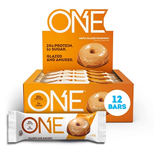 ONE Protein Bars, Maple Glazed Doughnut, Gluten-Free Protein Bar with 20g Protein and only 1g Sugar, Snacking for High Protein Diets, 2.12 Ounce (12 Pack)