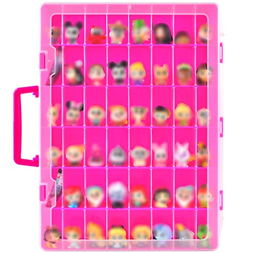 Display Case Compatible with Disney Doorables Collectible Mini Figures/ for MGA Entertainment Miniverse. Toys Storage Organizer Container for Multi Peek/ for Village Peek Characters (Box Only)--Red