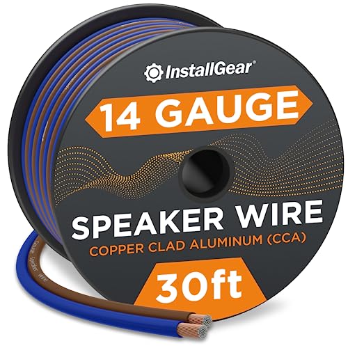 InstallGear 14 Gauge Speaker Wire Cable (30 Feet), 14 AWG Speaker Wire Cable for Car Speakers Stereos, Home Theater Speakers, Surround Sound, Radio, Automotive Wire, Outdoor | 14 Gauge Wire Speaker