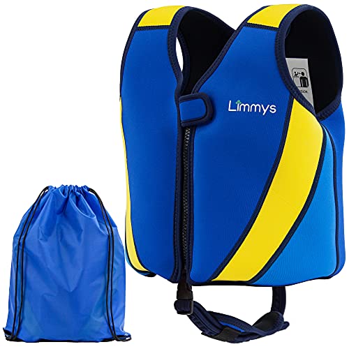 Limmys Premium Neoprene Swim Vest for Children - Ideal Buoyancy Swimming Aid for Boys, Girls and Toddlers - Modern Design Swim Jacket - Drawstring Bag Included … (Royal Blue, Large)