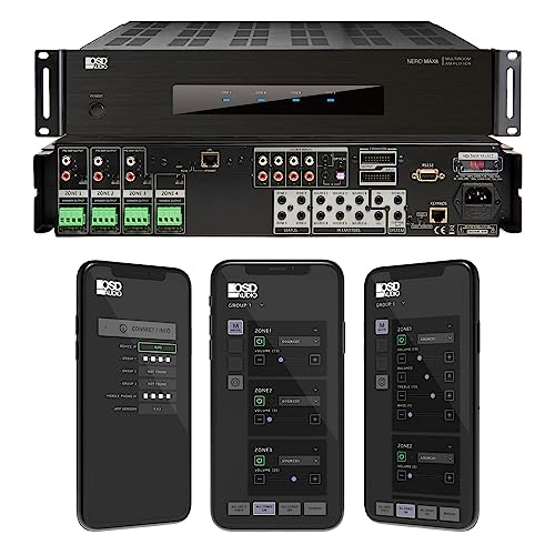 OSD Nero Max8: 4-Zone, 4-Source Amplifier 80W Power, Multi-Room Audio Control, App Integration for iOS & Android, Expand up to 12 Zones, Control4 Driver Support