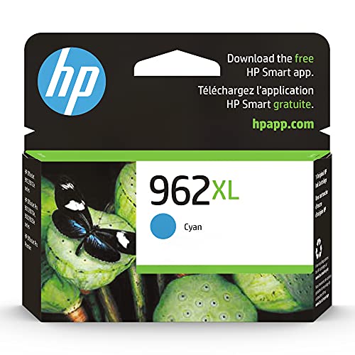 HP 962XL Cyan High-yield Ink Cartridge | Works with HP OfficeJet 9010 Series, HP OfficeJet Pro 9010, 9020 Series | Eligible for Instant Ink | 3JA00AN