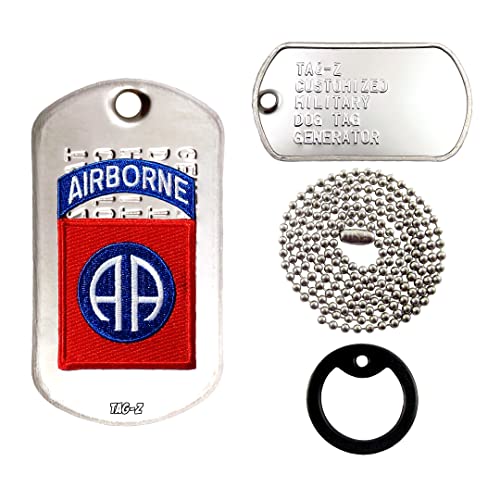 82ND Airborne Division Patch - Customized - Embossed Necklace - Tag-Z Military Dog Tags