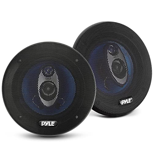 Pyle 5.25” Car Sound Speaker (Pair) - Upgraded Blue Poly Injection Cone 3-Way 200 Watt Peak w/Non-fatiguing Butyl Rubber Surround 100-20Khz Frequency Response 4 Ohm & 1' ASV Voice Coil