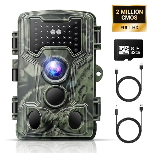 PUMWHIP Trail Camera, 58MP Game Camera with Night Vision, 0.1S Trigger Time Motion Activated 130°Wide Lens, IP66 Waterproof Hunting Camera for Outdoor Wildlife Monitoring Hunting