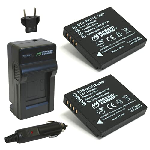 Wasabi Power Battery (2-Pack) and Charger for Panasonic Lumix DMW-BCF10, DMW-BCF10E, DMW-BCF10PP, CGA-S/106B, DMC-F2, DMC-F3, DMC-FH1, DMC-FH20, DMC-FH22, DMC-FH3, DMC-FT3, DMC-FT4, DMC-FX68, DMC-FX700, DMC-FX75, DMC-TS2, DMC-TS3, DMC-TS4