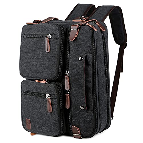 Baosha Convertible Briefcase Backpack 17 Inch Laptop Bag Case Business Briefcase HB-22 (Black-Grey Mixed)