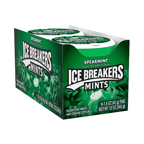ICE BREAKERS Spearmint Sugar Free Breath Mints Tins, 1.5 oz (8 Count)