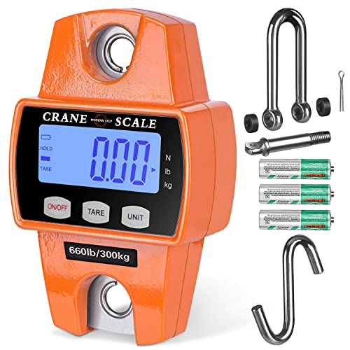 Digital Hanging Scale 660 LB 300 KG - Professional Heavy Duty Waterproof Fish Scale - Portable Durable Crane Scale for Luggage Weight Suitcase Hunting Farm Bike Bow Fish Weight Fishing Scale