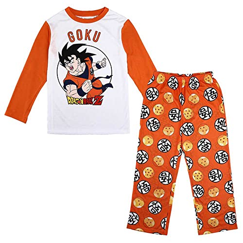 Bioworld Dragonball Z Anime Cartoon Goku Character Youth Boys Pajama Set - 12 Orange