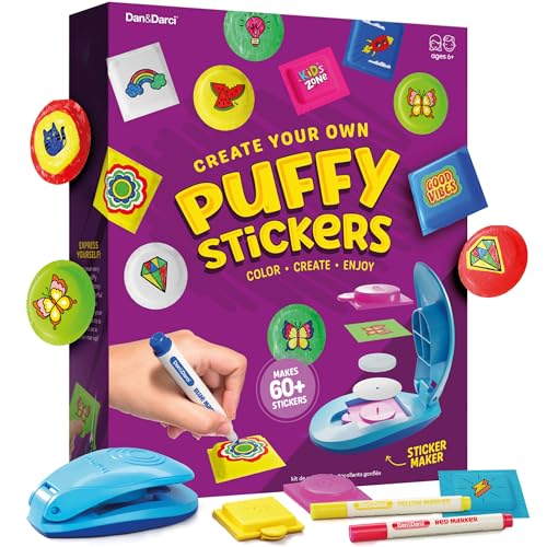 Puffy Sticker Maker Kit for Kids - Make Your Own 3D Stickers - Create DIY Squishy Arts and Crafts - Easter Craft Kits for Girls & Boys Ages 6-10 - Birthday Gift Ideas Age 6 7 8 9 10 Year Old Gifts