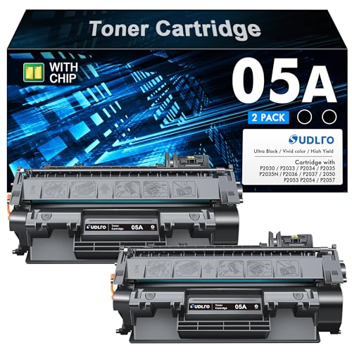 05A CE505A Toner Cartridge - Replacement for HP 05A Toner Cartridge Black for HP Laserjet Pro P2035 P2035N P2055DN 2055DN 2035N P2030 P2050 P2055D P2055X 2055D 2055X Printer (Black, 2-Pack)