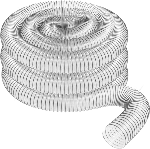 2 1/2' x 20' Clear PVC Dust Collection Hose For Use with Dust Collectors with 2-1/2' Ports. Ideal for Shop Vacuums