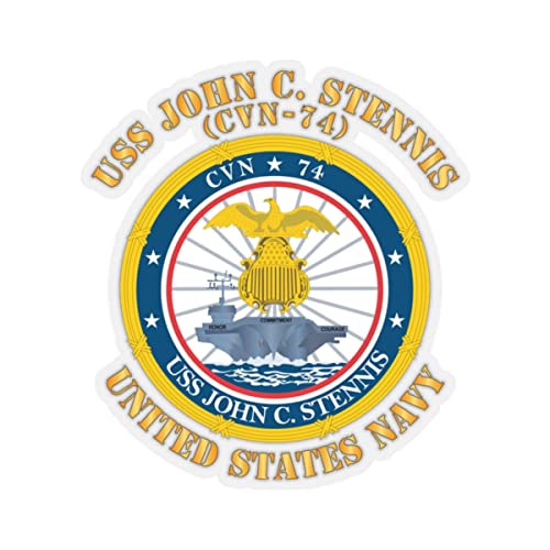 Kiss-Cut Stickers - Navy - USS John C. Stennis (CVN-74) X 300 (2'x2', White)